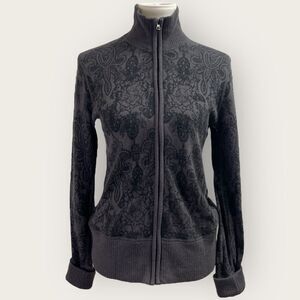 The North Face Wool blend Cardigan Sweater Jacket, Medium. full zip grey gray